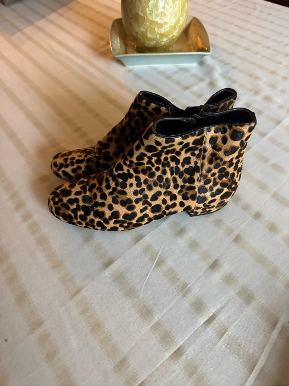 Nine West Leopard Print Ankle Booties - Brown/Black